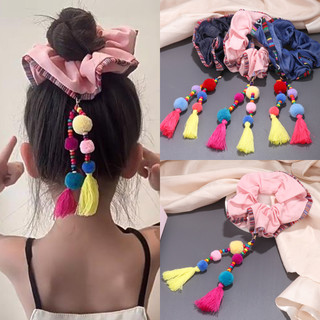 Scrunchy Handmade Phong Cách Dân Tộc, Nhiều Màu Sắc, Thích Hợp Cho Đuôi Ngựa và Tai Lúa Mì