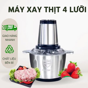 Máy Xay Inox Kitchen 4 Lưỡi Sắc Bén, Xay Thịt, Rau, Củ Quả Bằng Cối Inox 4 Lưỡi Đa Năng Công Suất Cực Mạnh