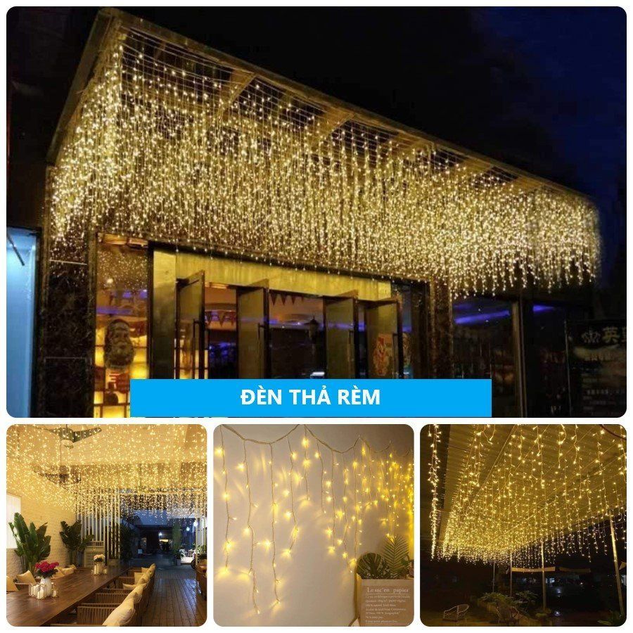 ''Đèn Rèm'' /6M thả 60cm/24 sợi Led Rủ Trang Trí Ngoài Trời Trang Trí ...