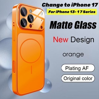 Ốp lưng chuyển đổi iPhone đổi sang iPhone 17 Pro max Ốp lưng iPhone 17 Air 16 15 14 Pro Max 13 Kính Nano mờ sang trọng sạc từ tính chống sốc Vỏ cứng cửa sổ lớn Full Cover