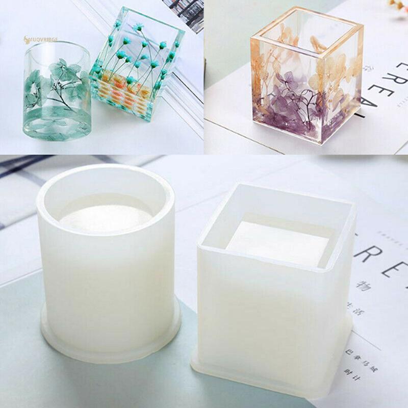 Khuôn Silicon vuông tròn đựng bút và bảo quản nhựa Epoxy
