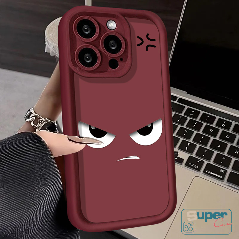 Ốp Lưng Tương Thích Cho IPhone 15 16 13 11 17 14 12 Pro Max 16 14 17 15 12 13 Pro 7Plus 6s 16 15 8 7 6 14 Plus XR XS X Max Air Thời Trang Hoạt Hình Ngộ nghĩnh Angry Emoji Thiên Thần Bao da mắt