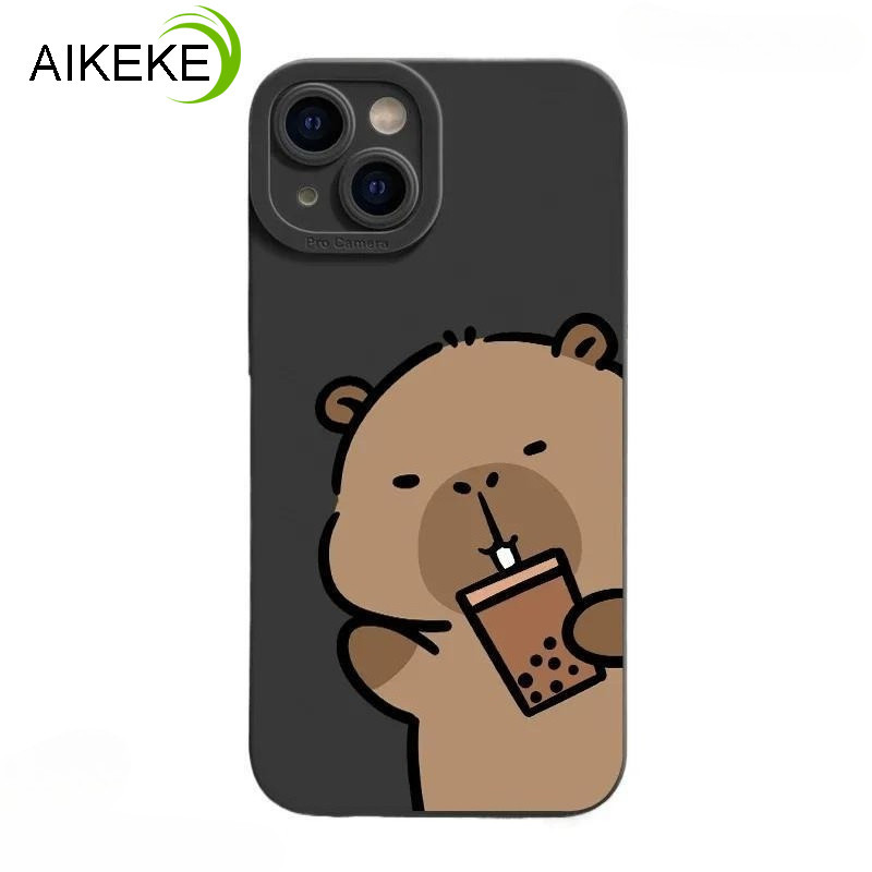 Ốp Điện Thoại Capybara Lông Thú Dễ Thương Cho OPPO Reno 14F 14 13 13F 12 12F 11F 11 Pro 10 9 8 Pro Plus 8T 7 6 Pro 5G 4G Trà Sữa Ốp Lưng Bảo Vệ Camera Vỏ Mềm Chống Sốc