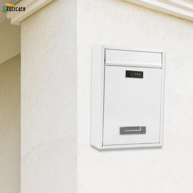 Hộp thư có khóa không cần chìa khóa Hộp giao hàng sắt gắn tường chắc chắn cho biệt thự Garden Cài đặt nhanh Đa chức năng 22x8.5x32cm