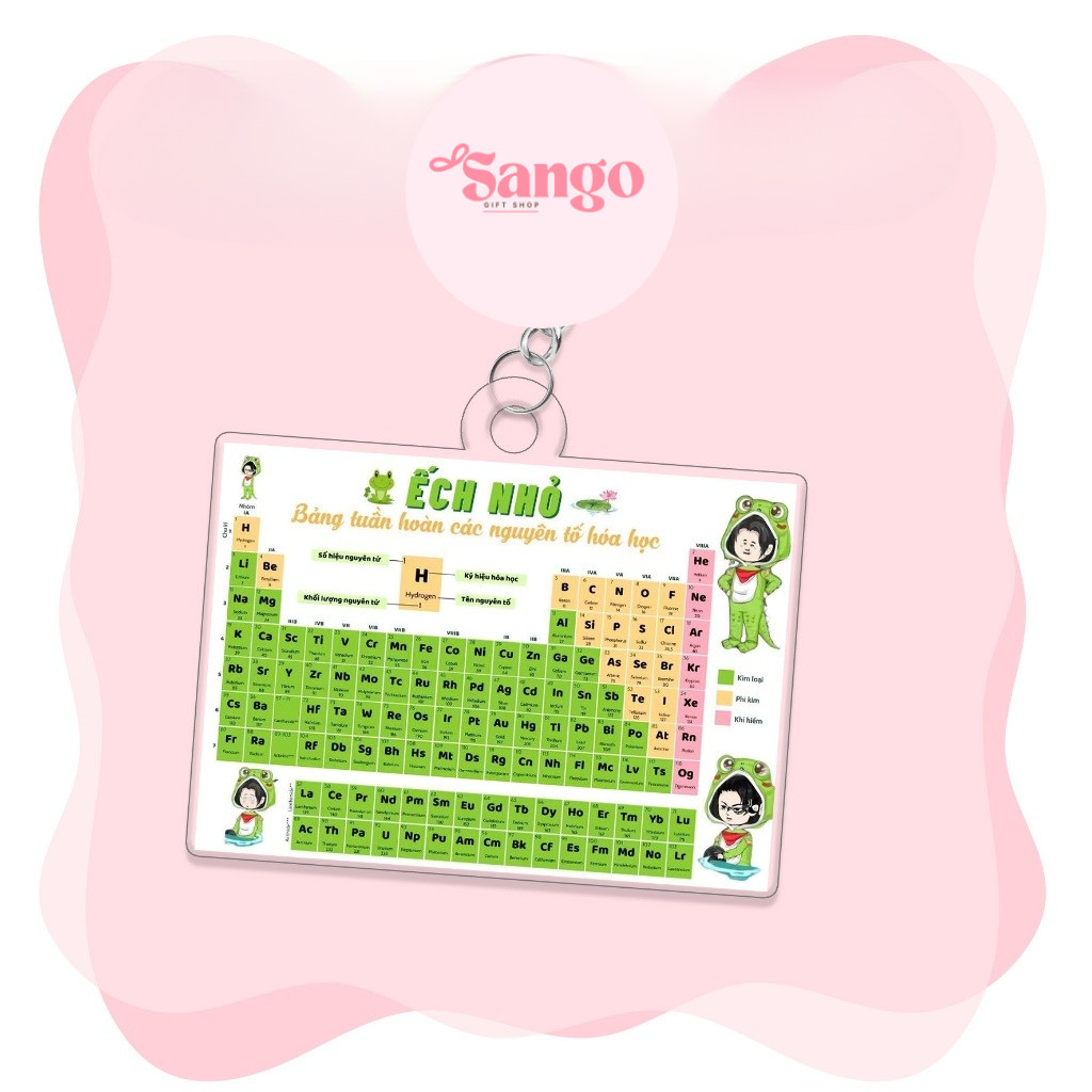 Móc khóa  Bảng tuần hoàn nguyên tố HÓA HỌC , chống nước, tiện lợi in hình cute - Sango