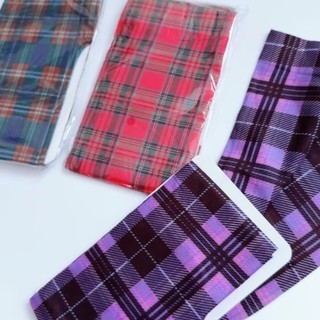 Quần in hình ASDFGER, Quần lót nữ Tartan cổ điển họa tiết kiểm tra của Scotland, Quần ống cao bán-Opaque màu đỏ tím xanh