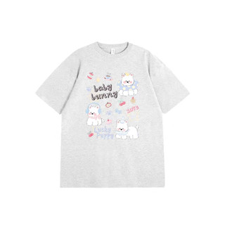 HIIXIIVI Mới Phong Cách Hàn Quốc Unisex Tee Thời Trang Hàng Sẵn Có Nữ / Nam Mùa Hè Áo Thun Tay Ngắn Quần Áo Ootd Cổ Tròn Top Lives M773