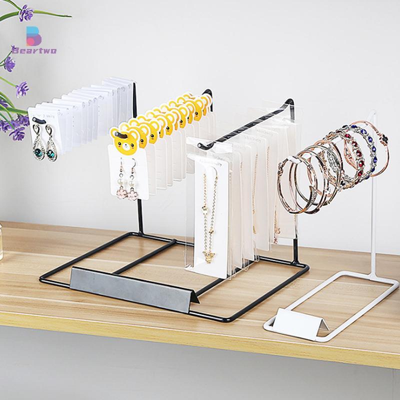 < beartwo > Giá đỡ sắt Giá trưng bày trang sức Máy tính để bàn gia đình Trang trí Bông tai Vòng cổ Lưu trữ Dây Headrope Giá sắp xếp Đẹp