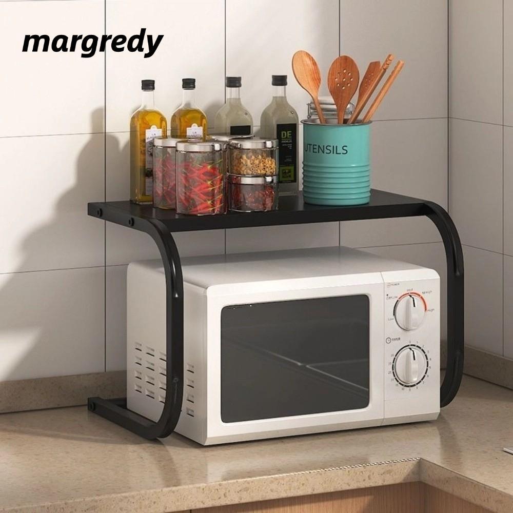 Giá lò vi sóng MARGREDY, Giá đựng đồ nhà bếp hai lớp đa chức năng, Giá sắp xếp mặt bàn kim loại tiết kiệm không gian dày dặn Tổ chức đồ dùng nhà bếp