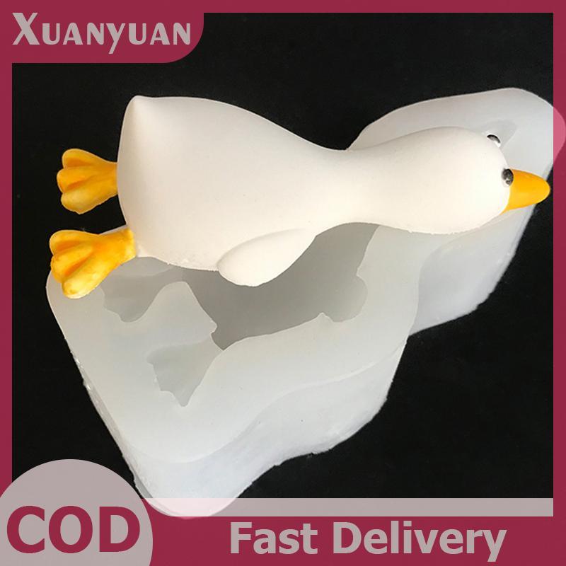 XUAN 3D Khuôn Silicon Hình Vịt Dễ Thương DIY Nến Thơm Thạch Cao Xà Phòng Nhựa Khuôn Handmade Nướng Bánh Sô Cô La Khuôn Trang Trí Nhà Quà Tặng VN