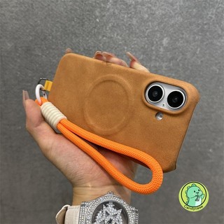Ốp điện thoại từ tính bằng da PU nhung có dây buộc cho Huawei Pura 80 70 P60 P50 P40 Pro Plus Vỏ siêu sang Vỏ sạc không dây chống sốc dành cho doanh nghiệp dễ thương