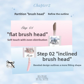 FLORTTE Glass Sea Double Head Liquid High Gloss Grooming Liquid Facial Brightening Nose Shadow Side Shadow Sleeping Silkworm Female High Gloss Liquid Highlight & Contour
