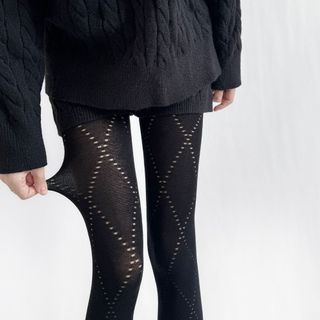 DWELLCO Slim Stockings - Quần Legging Jacquard Dệt Kim Y2K Co Giãn Cao Cho Đồ Lót Nữ Thời Trang