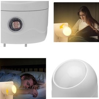 Đèn ngủ LED FURNICLICK, Cảm biến bảo vệ mắt kích hoạt cảm biến Đèn ngủ, Tiết kiệm năng lượng Mini 360° Xoay đèn đầu giường Mini cắm vào hành lang