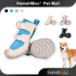 HamshMoc 2 Chiếc Giày Bốt Thú Cưng Thiết Kế Phản Quang Chữ D Bảo Vệ Chống Trượt Đáy Nhỏ Vừa Chó