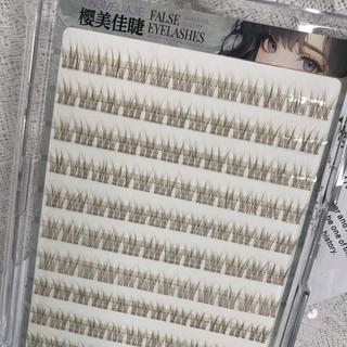 Không Keo Lông Mi Giả Cá Nhân Màu Nâu Lông Cạnh Phong Cách 10-13mm Hỗn Hợp Chiều Dài C Uốn Cong Để Mặc Tự Nhiên Hàng Ngày
