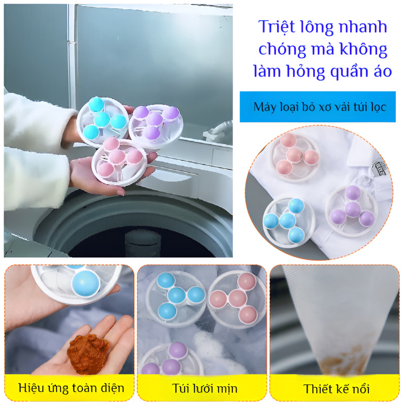 ❤️Chính Hãng❤️Bóng giặt vắt / Bóng giặt lọc tóc / Bóng giặt quần áo / Bóng giặt máy giặt gia dụng/Bóng giặt silicon tái sử dụng / Bóng giặt để làm sạch quần áo và lông thú cưng / Bóng giặt chống rối / Bóng giặt làm sạch hiệu quả