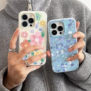 Tranh Sơn Dầu Hoa Ốp Lưng Điện Thoại Google PIXEL 7 8 9 Pro XL 7A 8A 5G Vỏ Màu Kẹo Thạch 2 Trong 1 Silicone PC Cặp Đôi Thời Trang Hàn Quốc Vỏ TPU Cứng