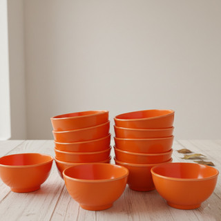 Bộ 5/10 Chén Chè Cam Cao Cấp – Nhựa Melamine Bền, Chống Vỡ, Phù Hợp Gia Đình & Nhà Hàng