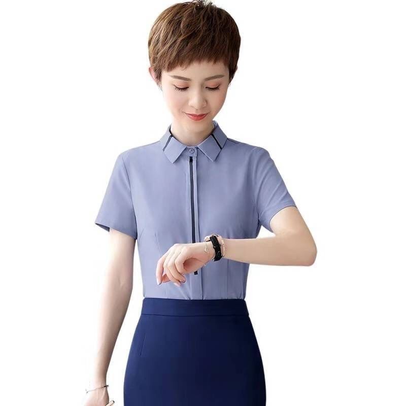 S-5XL Áo Sơ Mi Trắng Cổ Thời Trang Nữ Tay Dài Công Sở Áo Sơ Mi