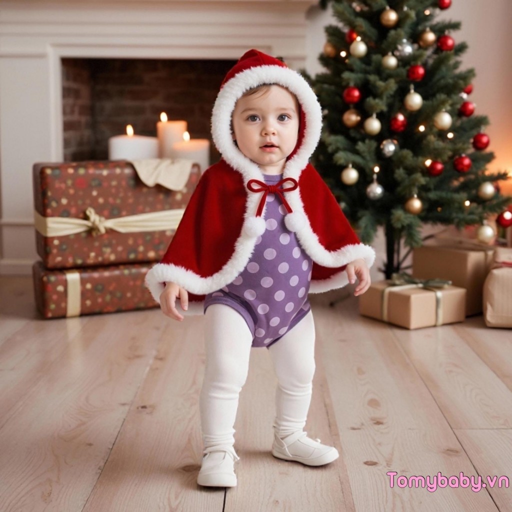 Áo Giáng Sinh Cho Bé Gái Nhung Cao Cấp Santa Áo Có Mũ Trùm Đầu Poncho Với Lông Viền Cho Các Sự Kiện Cosplay