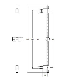 Vòi sen gắn tường Kohler K-78903T-/K72740T-CP Qixin
