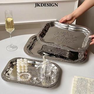 Khay ăn hoa JKDESIGN, Pallet làm mới hình chữ nhật cổ điển kiểu Pháp, Đĩa bánh inox Nhà hàng lưu trữ thương mại