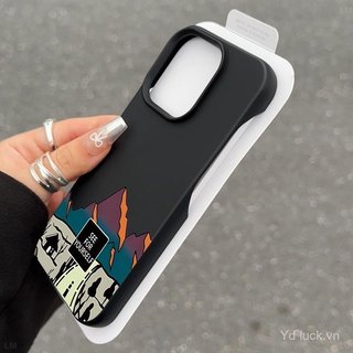 Ốp điện thoại mềm nửa gói sơn đơn giản Road Alpine Thích hợp cho iPhone 17promax 17pro 16promax 15 Chống sốc 14pro 13 12promax 11pro 11 Vỏ điện thoại chống sốc