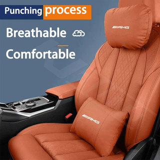 Gối tựa đầu & thắt lưng ô tô Đệm da mềm cho Benz AMG A B C E S Class AMG E200 W210 W203 W124 W204 W211 W123 W205 W212 W203 C200 Phụ kiện nội thất