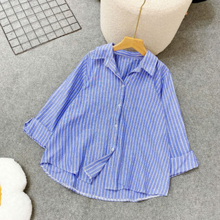 Áo Sơ Mi Kẻ Sọc Bigsize Nữ Somi Sọc Dọc tay Dài Vải Linen Form Rộng Cá Tính A328