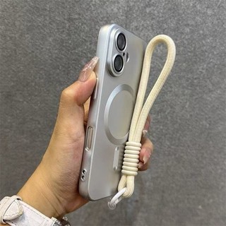 (Có Dây Buộc) Cho iPhone17 16 Pro Max 15 14 11 12 13 Pro Max Plus Vỏ Matte Từ Tính Full Camera Ống Kính Phim Bảo Vệ Thẩm Mỹ Mềm Chống Sốc Silicon