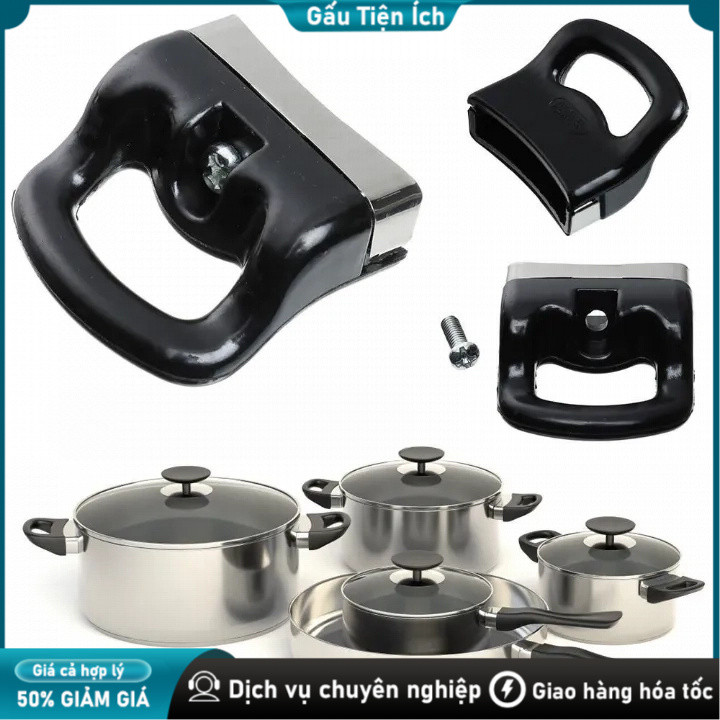 Bộ 2 tay cầm nồi - Thiết kế 2 cái, tiết kiệm, thay thế dễ dàng，kèm chân ốc và ốc ，bộ quai tay cầm thay thế