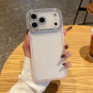 Phim bảo vệ ống kính kim cương 2 trong 1 Khung màu kẹo Vỏ điện thoại Acrylic trong suốt cho iPhone 17Promax 17Pro 16Promax 13 14 15 Pro Max Vỏ điện thoại chống sốc cho nữ