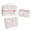 FAVORITEGOODS Túi đựng mỹ phẩm hoa Tote, Quilting Cotton Pink Floral Nơ Túi đựng đồ vệ sinh nữ, Túi đựng đồ trang điểm có dây kéo dung tích lớn ngọt ngào Đồ vệ sinh