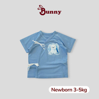 Áo cột dây newborn ngắn tay Bunny chất thun modal mềm mịn cho bé 3-5kg