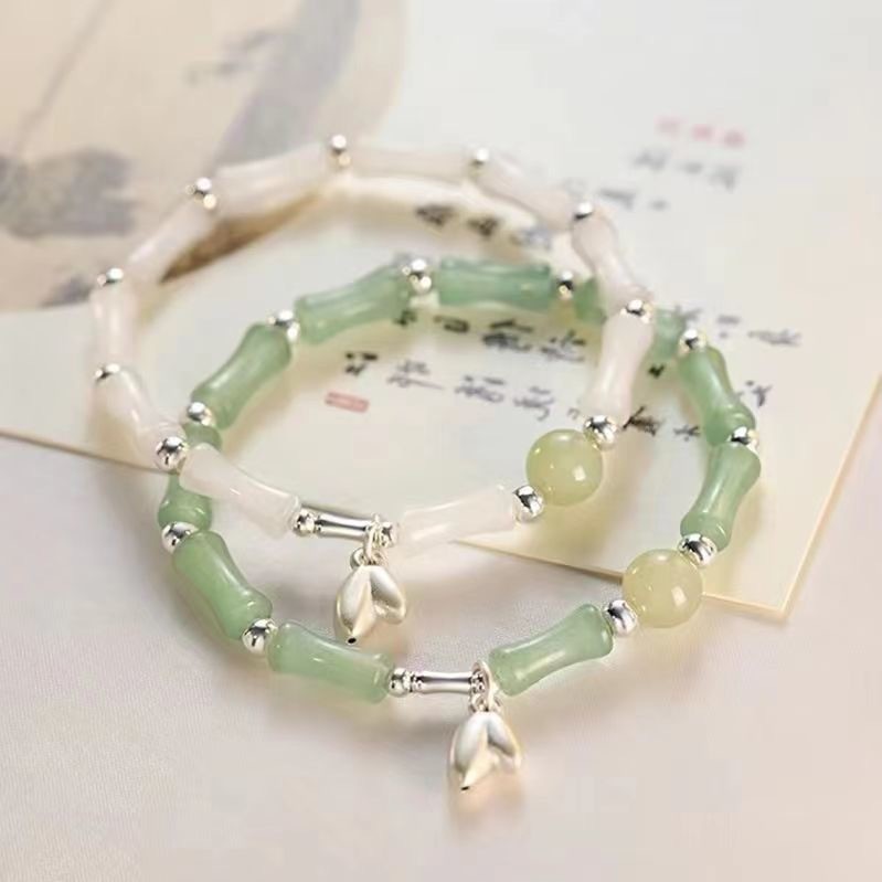 Vòng tay thắt nút tre hình mắt mèo cá tính phong cách Trung Quốc