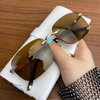 Kính râm lái xe vuông không khung bảo vệ mắt khỏi UV và ánh sáng chói, phù hợp nam nữ dùng ngoài trời