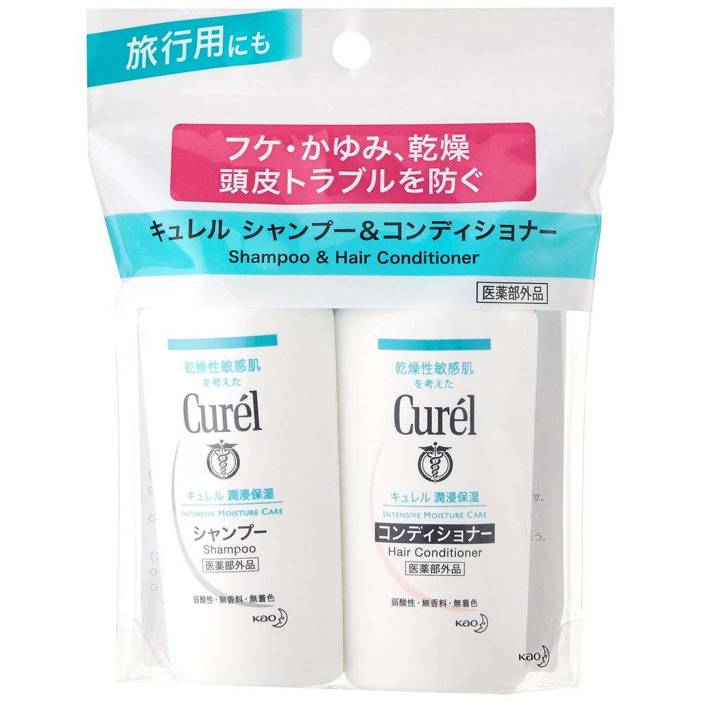 Curel Trial Set: Shampoo & Conditioner and Body Wash & Lotion Assortment (45ml each)- Direct from Japan
