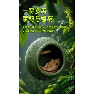 Nơi ẩn náu cốc hút hình quả trứng bò sát – Trang trí ẩn náu & Terrarium tạo độ ẩm (Thích hợp cho tắc kè, tắc kè da báo, ếch cây trắng)