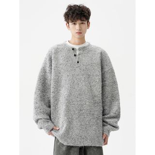 Áo len cổ Henley cao cấp, style Mỹ cổ điển phù hợp nam và nữ