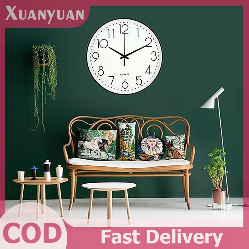 XUAN Đồng hồ treo tường đơn giản và tối giản hiện đại Đồng hồ treo tường chống rung im lặng cho phòng học Phòng ngủ Phòng khách Phòng tắm VN