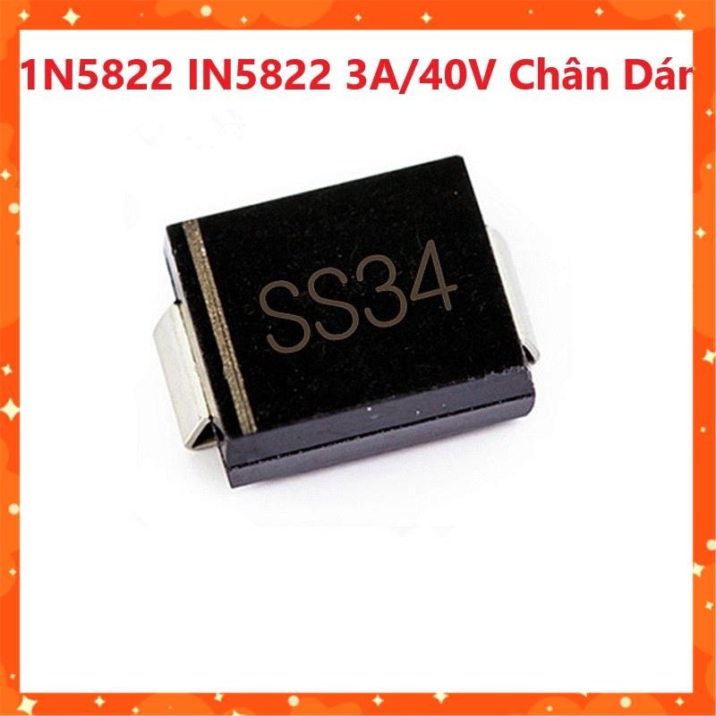 Gói 10 con SS34 - Diode Schottky 1N5822 IN5822 3A/40V Chân Dán - Chất ...