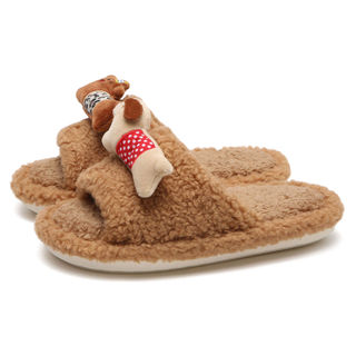 XIXITIAO Dép Cotton Dễ Thương Chó Con Nam Nữ Thu Đông Thoải Mái Cặp Đôi Hoạt Hình Nhà