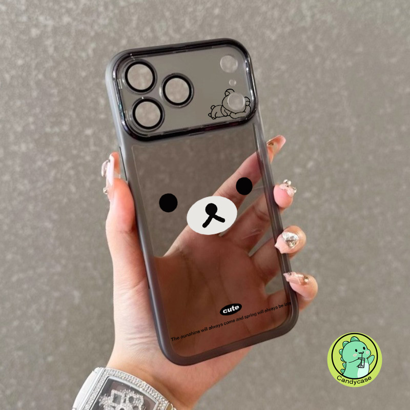 Ốp Điện Thoại Gấu Dễ Thương Có Ống Kính Kính Cho Vivo X300 X200 Pro Mini FE X100 X100s Ultra X90 Pro Plus X80 X70 X70T X60 X60T X50 Pro 5G 4G Vỏ Chống Sốc Hoạt Hình Rilakkuma