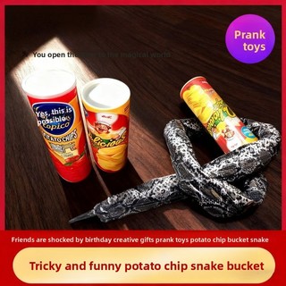 Tricky Khoai Tây Chiên Rắn Xô Đồ Chơi Cá Tháng Tư Giả Bạn Gái Quà Tặng Sinh Nhật Sợ Mô Phỏng Rắn Trẻ Em Tricky