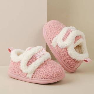 W Mùa Đông Trong Nhà Cho Bé Nhà Dép Cotton Trẻ Em Rễ Quấn Bé Trai Bé Gái Lót Lông Cừu Tiện Lợi Giày Cotton Chống Trơn Trượt Giày Ấm Áp
