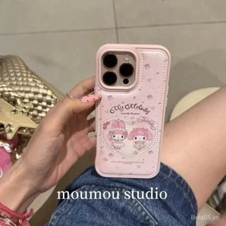 Ốp Điện Thoại Thích Hợp Cho iPhone Giai Điệu Thích Hợp Cho iPhone17Promax Vỏ Điện Thoại Da iPhone16 Túi Trống Hạt Da 15 Phong Cách Mới 14 Nữ 13 Vỏ Bảo Vệ Hoạt Hình 2LLR