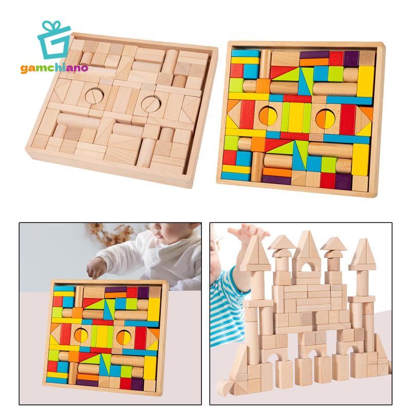Gamchiano Gỗ Khối Xây Dựng Nhận Dạng Cho Trẻ Em Mầm Non Cha Mẹ Trò Chơi Trẻ Em Quà Tặng DIY Giáo Dục Sớm Đồ Chơi Xếp Chồng Khối Đồ Chơi Cảm Giác