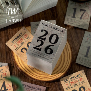 JIANWU Mini Lịch Series Vintage 2026 365 Ngày Phong Cảnh Chất Liệu Cắt Dán Sổ Lưu Niệm Nhãn Dán Sáng Tạo DIY Tạp Chí Văn Phòng Phẩm