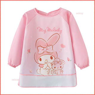 Mới trong tháng 11 Kuromi Trẻ Em Tranh Quần Áo Chống Bụi Bẩn Tạp Dề Chống Thấm Nước Mẫu Giáo Tranh Nghệ Thuật Quần Áo Bảo Vệ Bé Ăn Yếm